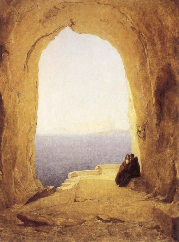 Karl Blechen Monks at the Gulf of Naples Sweden oil painting art